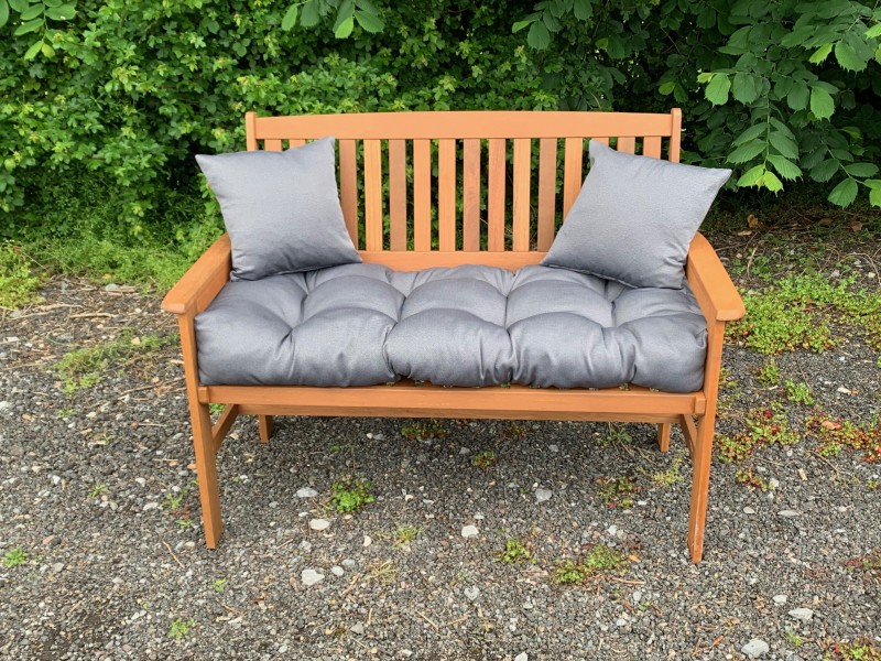 Blown Fibre Garden Bench Cushion - Deep Grey
