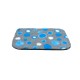 Non Slip Vet Bedding - BINDED - Grey with Blue Circles