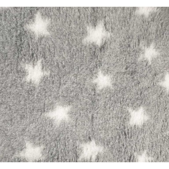 PnH Veterinary Bedding - NON SLIP - OVAL - Grey with White Stars