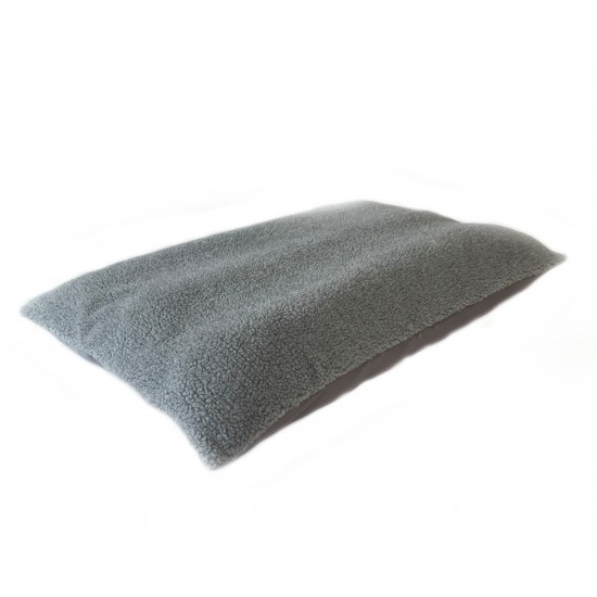 Fleece Dog Bed Cushion With Waterproof Base - Grey