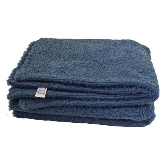 Blue Double Layered Sherpa Fleece Dog Blanket