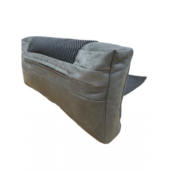 Denim Blue Faux Suede Head Rest