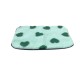 Non Slip Vet Bedding - BINDED - Mint with Green Hearts