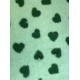 PnH Veterinary Bedding ® - BINDED - NON SLIP - Mint with Green Hearts