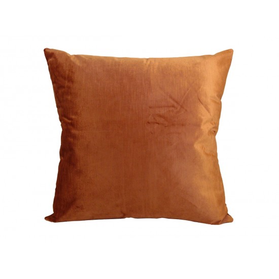 Orange Velour Scatter Cushion - 43cm x 43cm - COMPLETE WITH HOLLOW FIBRE FILLED INNER