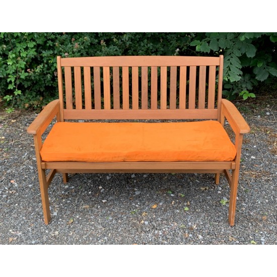 Garden Bench Cushion with Optional Sets - Autumn Orange Faux Suede