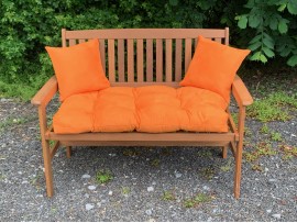 Blown Fibre Garden Bench Cushion - Autumn Orange Faux Suede