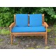 Garden Bench Cushion with Optional Sets - WATER RESISTANT - PETROL BLUE