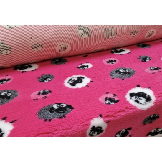 PnH Veterinary Bedding - NON SLIP - SQUARE - Pink Sheep