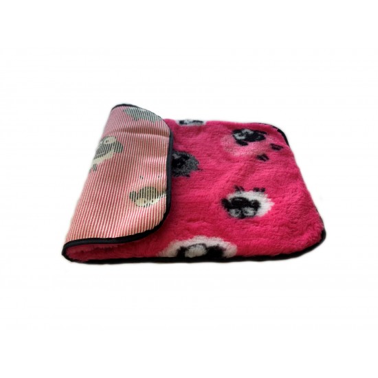 PnH Veterinary Bedding ® - BINDED - NON SLIP - Pink Sheep