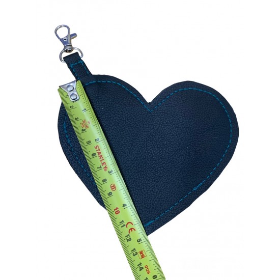 Real Leather Poo Bag Holder - Black Heart