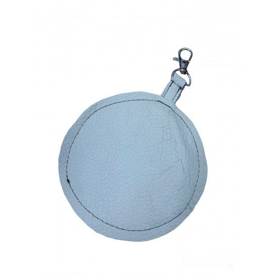 Real Leather Poo Bag Holder - Cream Circle