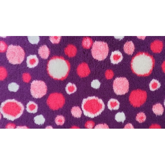 PnH Veterinary Bedding - NON SLIP - SQUARE - Purple with Pink Circles