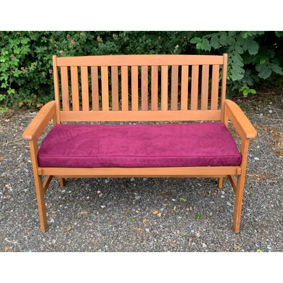 Garden Bench Cushion with Optional Sets - Aubergine Purple Faux Suede