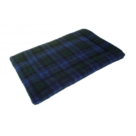 Sherpa Fleece Quilted Dog Pad - Blackwatch Tartan