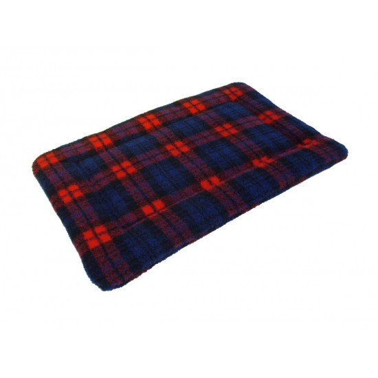 Sherpa Fleece Quilted Dog Pad - Red Tartan