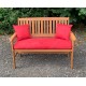 Garden Bench Cushion with Optional Sets - Crimson Red Faux Suede