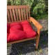 Blown Fibre Garden Bench Cushion - Crimson Red Faux Suede