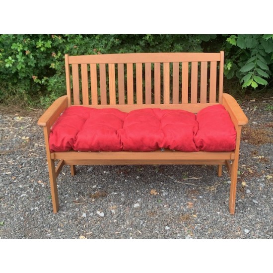 Blown Fibre Garden Bench Cushion - Crimson Red Faux Suede