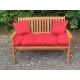 Blown Fibre Garden Bench Cushion - Crimson Red Faux Suede