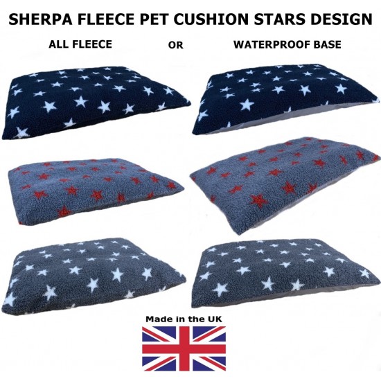 Grey with Red Stars - Mattress Dog Bed