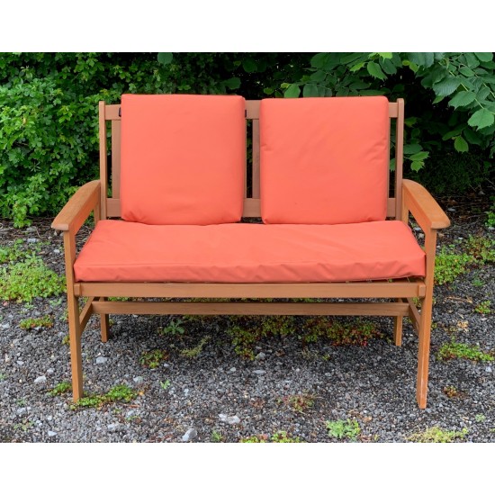 Garden Bench Cushion with Optional Sets - WATER RESISTANT - TERRACOTTA