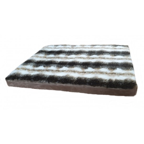 Luxury Faux Fur Orthopaedic Dog Bed - Striped