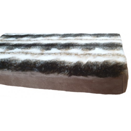 Luxury Faux Fur Orthopaedic Dog Bed - Striped