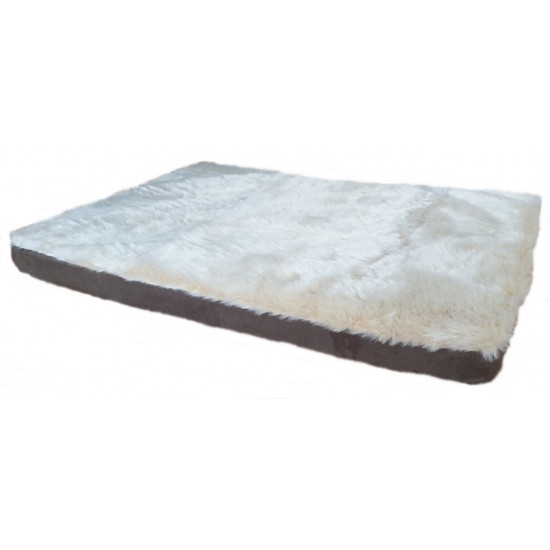 Luxury Faux Fur Orthopaedic Dog Bed - Cream 