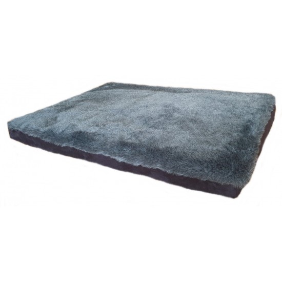 Luxury Faux Fur Orthopaedic Dog Bed - Grey