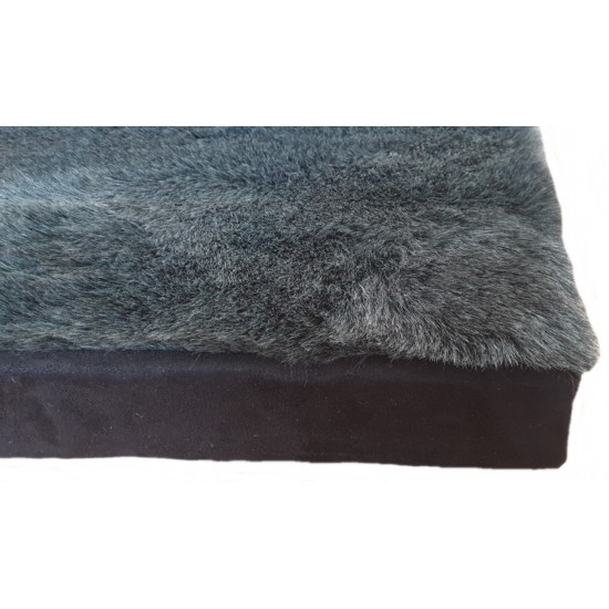 Luxury Faux Fur Orthopaedic Dog Bed - Grey